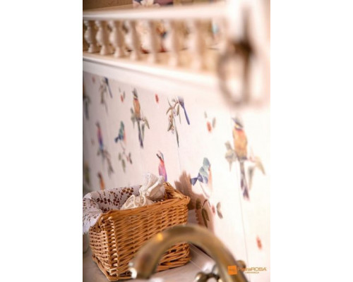 Комплект мебели Бриклаер Кантри 105 бежевый дуб прованс (зеркало 85, шкаф 20, балюстрада 85)