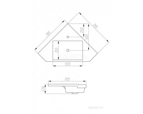 Комплект мебели Aquaton Кантара 78 дуб полярный угловой