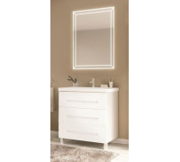 Комплект мебели MarkaOne Mix 70Н белый глянец, ручки рейлинг (ручка 51,2см) с зеркалом