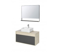 Комплект мебели Aquaton Лофт Урбан 100 серый графит/дуб орегон (раковина Geometry 45*40)