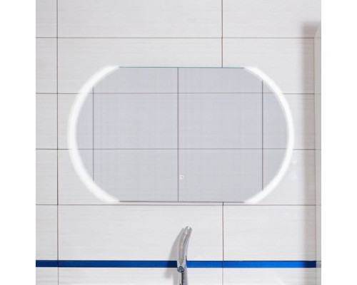 Зеркало Бриклаер Вега/Мальта 100 c Led подсветкой, сенсорный выключатель, овал