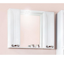 Зеркало-шкаф Бриклаер Адель 85 белый глянец с двумя шкафчиками