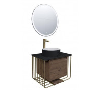 Комплект мебели Grossman Винтаж 70 дуб веллингтон/металл золото (раковина GR-4040BW)