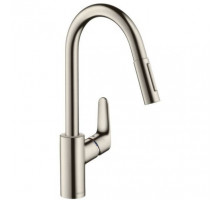 Смеситель Hansgrohe Focus 31815800 для кухни выдвижной излив суперсталь