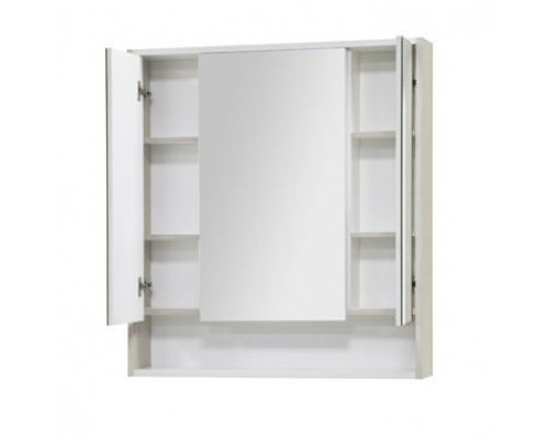 Зеркало-шкаф Aquaton Рико 80 белый глянец/ясень фабрик