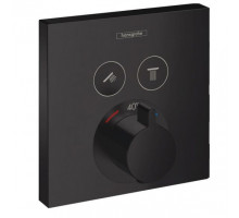 Термостат Hansgrohe Shower Select 15763670 для ванны и душа на 2 выхода черный матовый скрытый монтаж