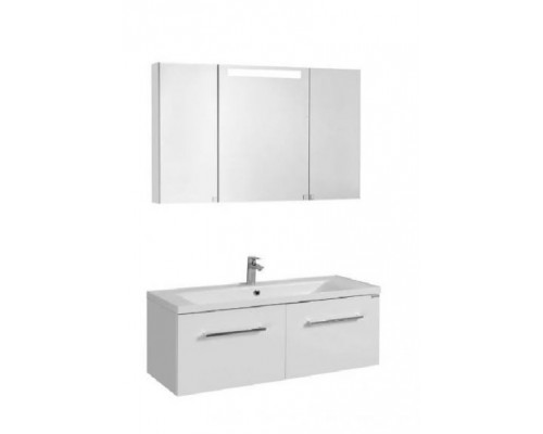 Комплект мебели Aquaton Мадрид 120 М белый глянец 2 ящика (зеркало-шкаф Мадрид)