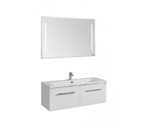 Комплект мебели Aquaton Мадрид 120 М белый глянец 2 ящика (зеркало Отель)