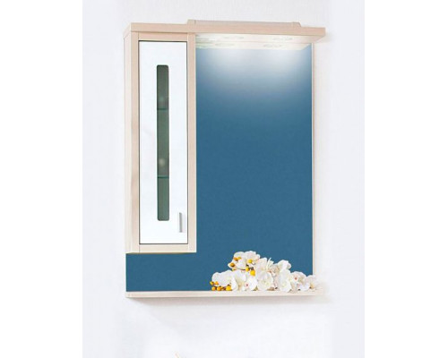 Зеркало-шкаф Бриклаер Бали 62 светлая лиственница/белый глянец L