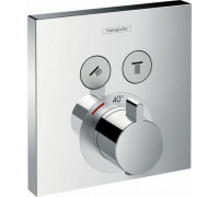 Внешняя часть для термостата Hansgrohe Shower Select 15763000 с двумя запорными вентилями