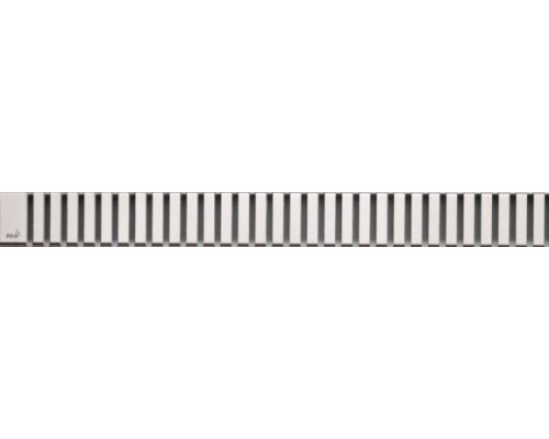 Дизайн-решетка AlcaPlast Line-1050L нержавеющая сталь, глянцевая