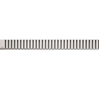 Дизайн-решетка AlcaPlast Line-650L нержавеющая сталь, глянцевая
