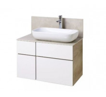 Комплект мебели Aquaton Мишель 80 дуб эндгрейн/белый софт (раковина Infinity 60, столешница керамогранит)
