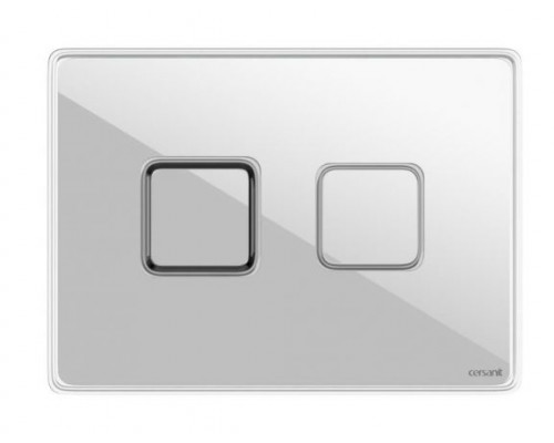 Клавиша смыва Cersanit Accento Square для Aqua 50 пневматическая белая глянцевая/стекло