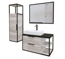 Комплект мебели Grossman Лофт 90 шанико/металл черный (раковина GR-3031)