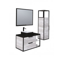 Комплект мебели Grossman Лофт 90 шанико/металл черный (раковина GR-4042BW)
