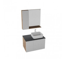 Комплект мебели Grossman Альба 80 дуб веллингтон/белый Soft Touch (раковина GR-3016)