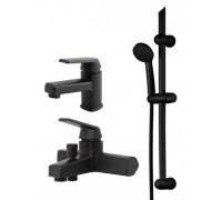 Комплект смесителей OneLife P02-511b 3в1 черный матовый