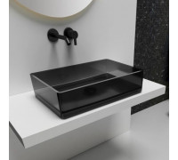 Накладная раковина прозрачная ABBER Kristall AT2803Onyx 60*40