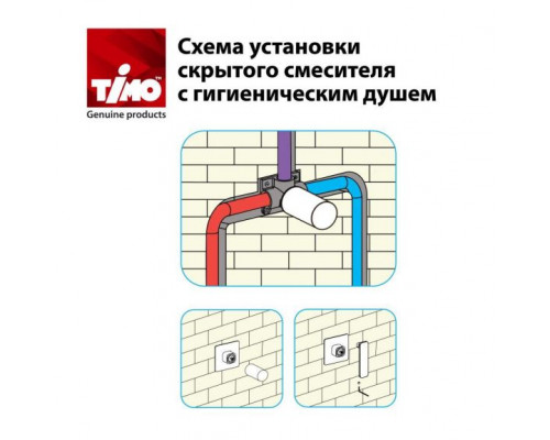 Гигиенический душ со смесителем Timo Saona 2389/03SM черный матовый скрытый монтаж