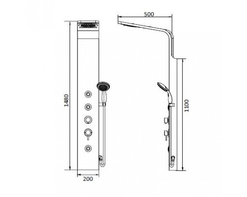 Душевая панель RGW Shower Panels 21140106-10 матовый хром