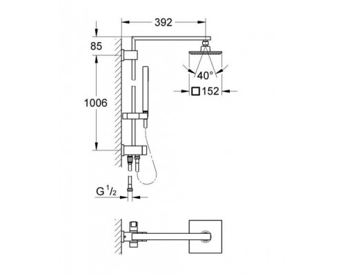 Душевая стойка Grohe Euphoria Cube 152 27696000 хром