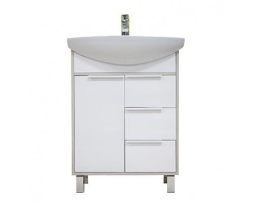 Комплект мебели Aquaton Рико 65 белый глянец/ясень фабрик (зеркало-шкаф)