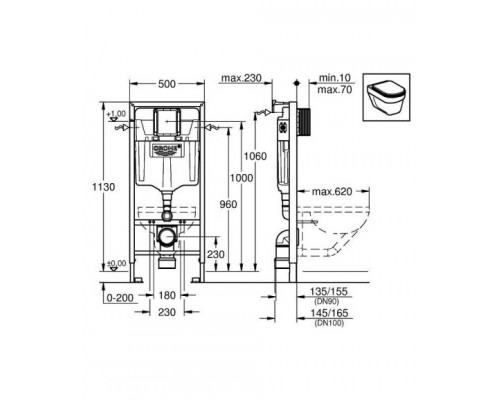 Система инсталляции для унитазов Grohe Rapid SL 38536001