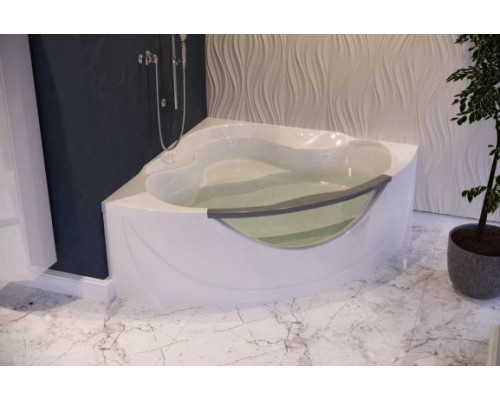 Акриловая ванна Aima Design Grand Luxe 155х155 с каркасом, панелью и стеклянной стенкой
