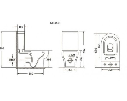 Унитаз-компакт Grossman GR-4448S 39*68 с крышкой-сиденьем микролифт Slim