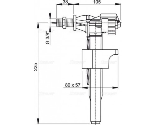 Впускной клапан для керамических бачков AlcaPlast A15 3/8