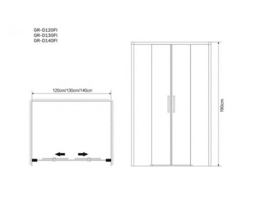 Душевая дверь в нишу Grossman Fly GR-D140 140*190 без поддона