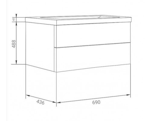 Комплект мебели MarkaOne Mix 70П белый глянец, ручки рейлинг