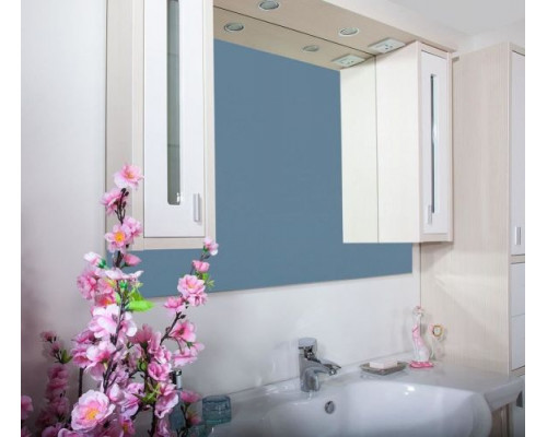 Зеркало-шкаф Бриклаер Бали 120 светлая лиственница/белый глянец
