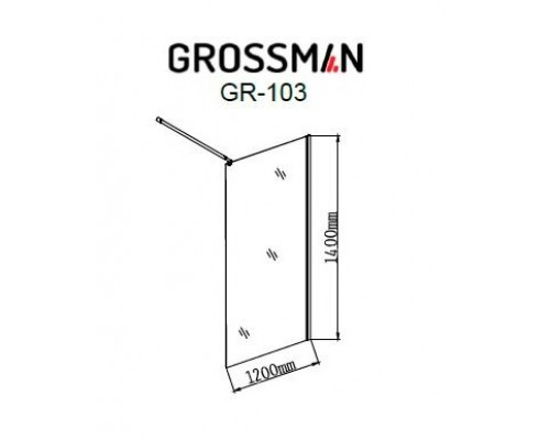 Шторка на ванну Grossman GR-103 120*140 L/R