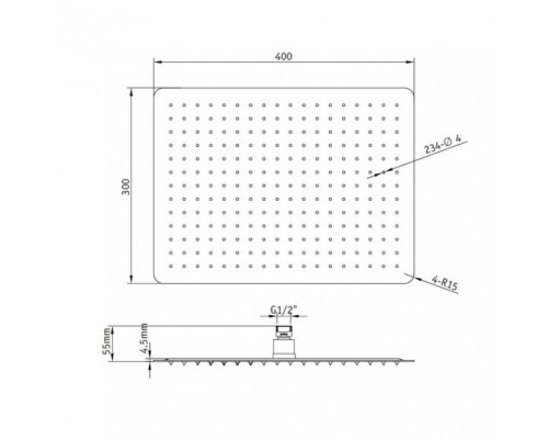 Верхний душ RGW Shower Panels 21148440-01 прямоугольный хром