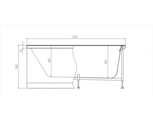 Фронтальная панель Alex Baitler PF1261H 120 (h61 ванны)1 с горизонтальным крепежом (для Garda 120)