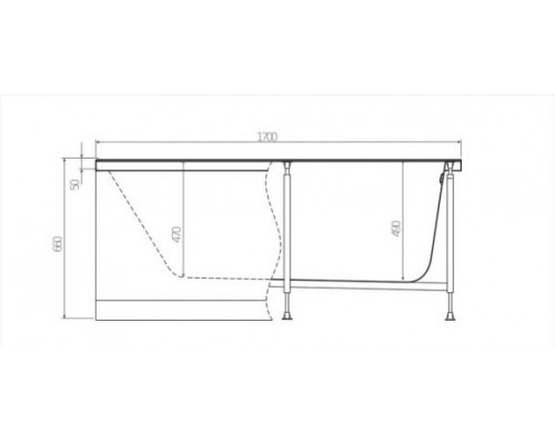 Фронтальная панель Alex Baitler  PF1763H 170 (h63 ванны) с горизонтальным крепежом (для Garda, Nemi, Madin)