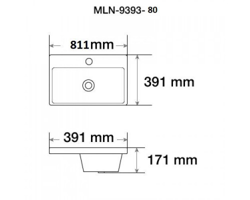Встраиваемая раковина Melana MLN-9393 81*39
