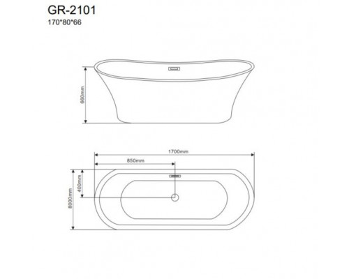 Акриловая ванна Grossman GR-2101 170х80
