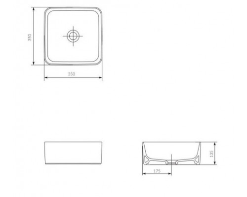 Накладная раковина Cersanit Crea 35*35 Square для Style Line (приобретается в комплекте с тумбой)