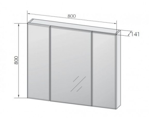Комплект мебели MarkaOne Mix 80Н бетон push с зеркало-шкафом