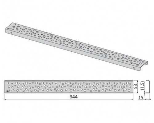 Дизайн-решетка AlcaPlast Buble-950L нержавеющая сталь, глянцевая