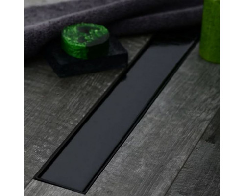 Душевой лоток MCH/Vecon Klasik/Floor Black V750KB с основой под плитку боковой выпуск черный
