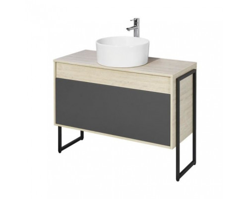 Комплект мебели Aquaton Лофт Урбан 100 серый графит/дуб орегон (раковина Roca Mila 40*40)