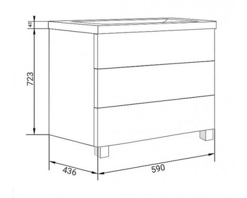 Комплект мебели MarkaOne Mix 60Н белый глянец, ручки рейлинг (ручка 32см)