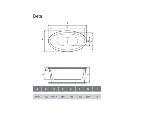 Встраиваемая акриловая ванна Vayer Beta 194х100 (комплект)