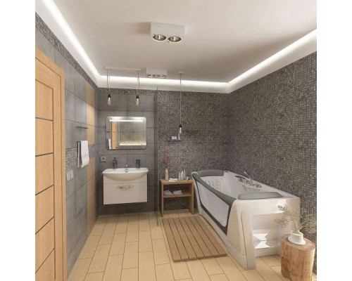 Акриловая ванна Aima Design Dolce Vita 170х75 со стеклянной стенкой и каркасом