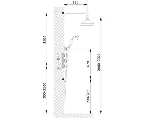Душевой комплект Timo Nelson SX-1390/00SM хром с термостатом