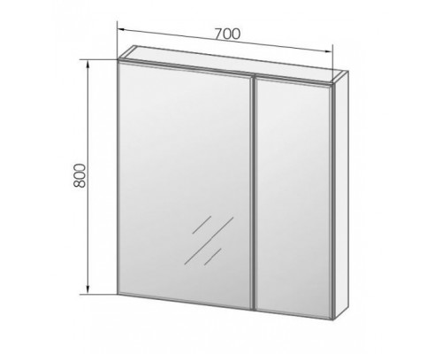 Комплект мебели MarkaOne Mix 70П бетон push с зеркало-шкафом